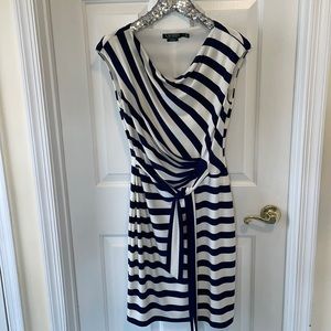 Ralph Lauren dress; blue & white striped; size 10